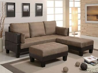 Selling: sectional sofa bed/ottoman set, converts to queen bed! 1