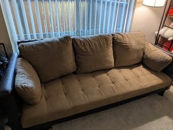 Selling: sectional sofa bed/ottoman set, converts to queen bed! 3