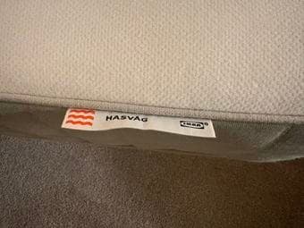 IKEA Queen Bed Frame + Two HASVÅG Mattresses for Sale 3