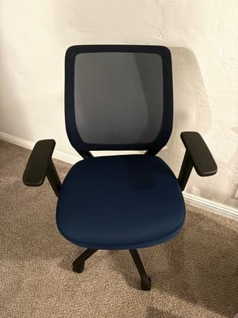 Comfortable blue office chair 1
