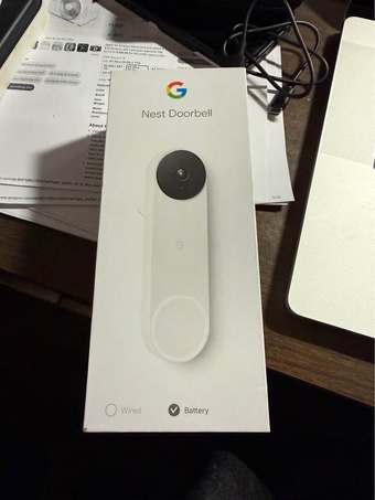 Google Nest Wi Fi Video Dorbell Battery Operate -Snow 1